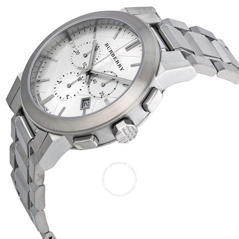 silver burberry mens watches|burberry watches men chronograph.